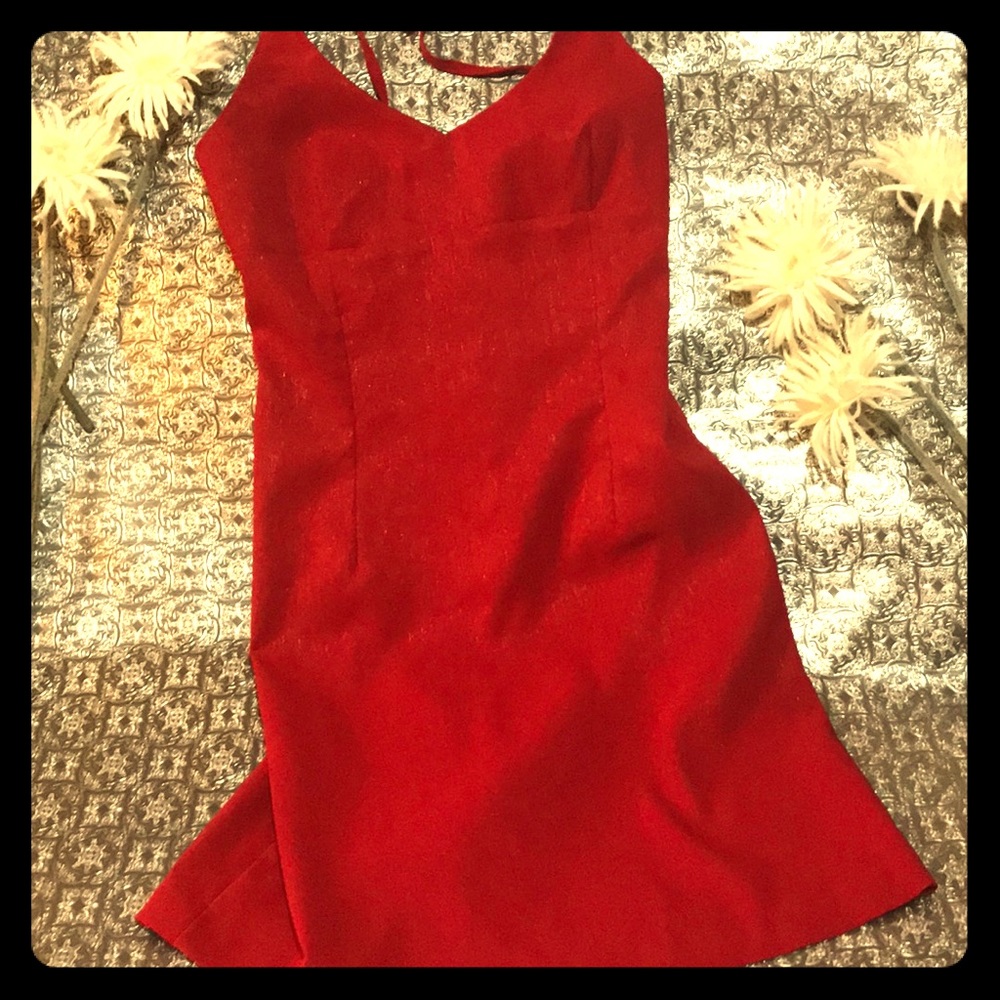 Red halter  dress
